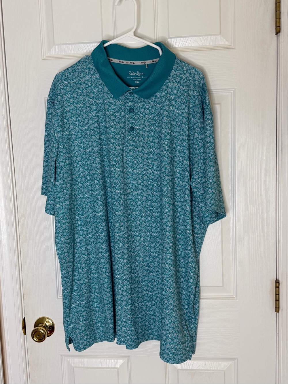 Walter Hagen Teal Micro-Pattern Polo